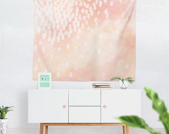 Blush Wall Tapestry, Wall Hanging, Blush Wall Art, Blush Wall Hanging, Pink Wall Hanging, Watercolor Tapestry, Painted Tapestry, Home Decor