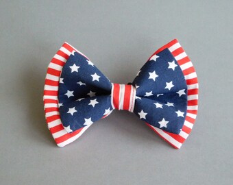 4th of july dog bow tie Patriotic dog accessories American bow tie for dogs gifts Independence day dog collar Puppy bow tie Collar dog bows