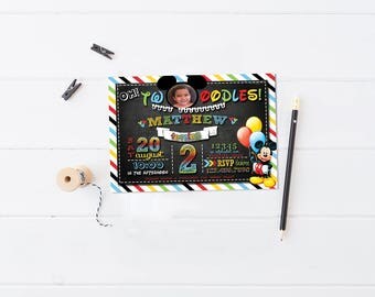 Mickey Mouse Invitation | Mickey Mouse Second Birthday | Oh Two-dles Invite | Mickey Mouse Clubhouse Invitation | Printable