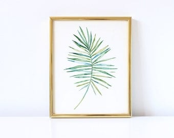 Modern Art, Leaf, Nature, Leaf Print, Tropical Leaf, Wall Art, Printable Wall Art, Botanical Print, Palm Art Print, Leaf Art, Watercolor Art