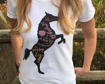 Horse TShirt / Christian Shirt / Gift For Horse Lover / Equestrian Gift / Horse Clothes / Bible Verse Shirt / Horse Gifts / Horse Apparel