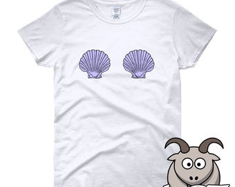Mermaid Shell Shirt, Mermaid Shirt, Fantasy Shirt, Mermaid T Shirt, Mermaid Seashell Shirt, Under the Sea Shirt, Nautical Shirt, Ladies Tee