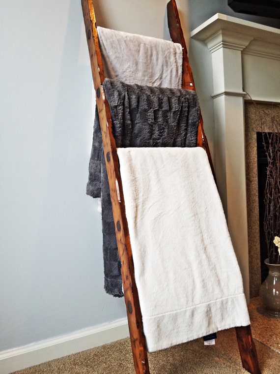 Items similar to Rustic Blanket Ladder, Distressed Blanket Ladder