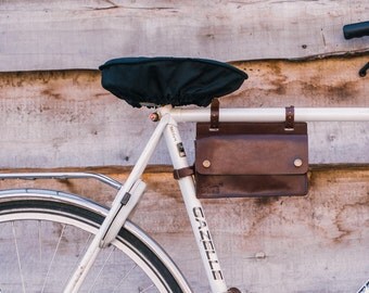 Bicycle leather bag, bike frame bag, tool bag, frame bag, bicycle bag, bike bag, leather bag, bag for bike, cycling bag, bike accessories