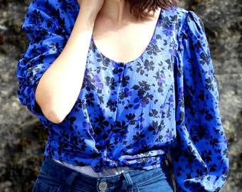 Floral Silk Crop Blouse