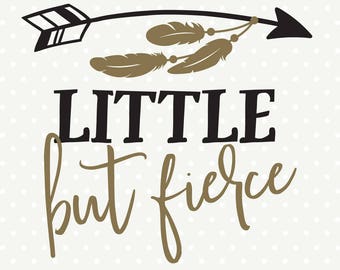 Little But Fierce SVG file, Girls Shirt SVG, Girls Iron on file, Arrow svg, Trendy Tshirt Quotes, Commercial dxf file, wall decal svg