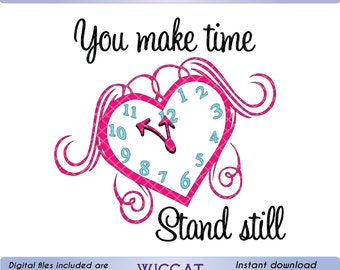 Clock svg. Heart svg, Love svg, quote svg, scanncut, Vinyl Craft, Digital cutfile, instant download, Cricut svg, die cut