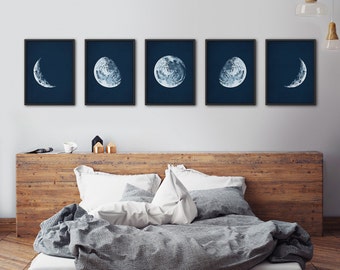 Moon Wall Art moon phases | etsy Moon Wall Art moon phases | etsy