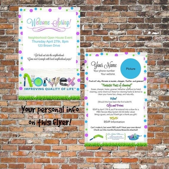 Norwex Open House Flyer Your Wording Your Information Learn About Norwex 4x6 Front And Back From Norwex Invitation Template To