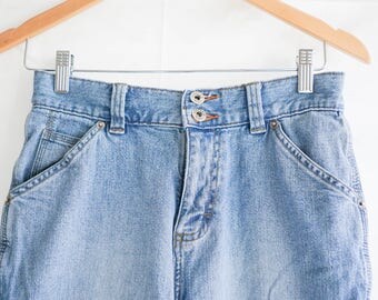 80s High Waisted Carpenter Jeans / Vintage Jeans 80s Mom Jeans High Waisted Size 6 / Light Wash Vintage Jeans Lee / Vintage Clothing
