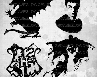 Hogwarts Silhouettes svg file, Harry Potter Clip art, Harry Potter svg, INSTANT DOWNLOAD - svg, png, dxf, eps, jpg