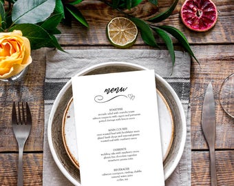 Rustic menu template | Etsy