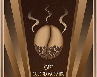 Coffee Art Deco Poster