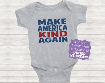 Women's Science Education March on Washington Make America Kind Again Protest Sign Baby Bodysuit