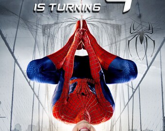 Spiderman Invitation with your boy as Spiderman! Spiderman Birthday Invitation, Amazing Spiderman Invitation, Custom Photo Spiderman.