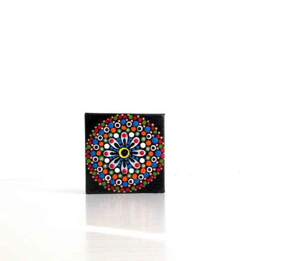 Tiny dot painting on canvas