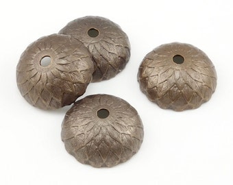 4 Acorn Caps Vintaj Natural Brass 13mm Acorn Bead Caps Dark Brass Antique Brass Acorn Beadcaps Fall Autumn (BC0003)