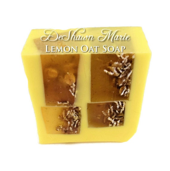 SALE SOAP - Lemon Soap - Lemon Oat Scrub Soap - Oatmeal Soap - Vegan Soap - Handmade Soap- Soap Gift - Favors