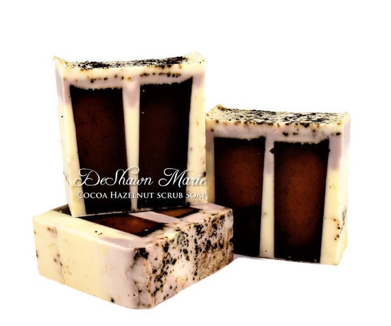 SALE SOAP- Cocoa Hazelnut Coffee Soap - Hazelnut Soap - Vegan Soap - Christmas Gift - Soap Gift - Wedding Favors - Chocolate Soap