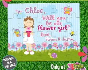 Be My Flower Girl Puzzle - Personalized Flower Girl Announcement Puzzle - Personalized 8" x 10" Puzzle - Custom Flower Girl Proposal Puzzle