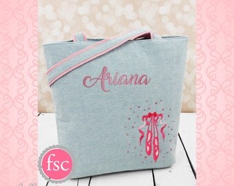 BALLET dance bag, ballerina bag, ballerina shoe bag, girls dance bag, ballet class bag, ballet slippers bag