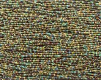 10/0 Mediterranean Picasso Mix Czech Glass Seed Beads 3 Strand Hank (AW308)
