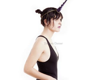 Unicorn Horn Chain Headdress / Unicorn Horn Circlet / Unicorn Costume Headband