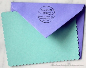 Personalized Round Return Address Stamp 103, Return Address Stamper, Custom Address Stamp, Personalized Gift, Custom Stamps