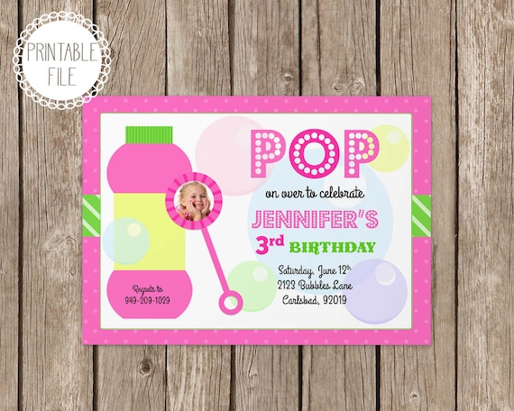 Bubbles Birthday Party Invitation - Personalized Il_570xn