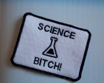 Breaking Bad 'Science Bitch!', Jesse Pinkman quote, black and white, rectangle patch patches UK