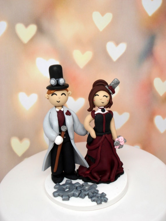 Steampunk Wedding Cake Topper Custom