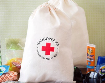 Hangover Kit Bags - Bachelorette Party Bags - In sickness and in health hangover kits - Large Hangover Kit Bags - Ready To Ship