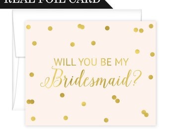Will You Be My Bridesmaid Cards Foil Confetti - Matron of Honor Cards - Maid of Honor Cards - Flower Girl Cards - Will You Be My Maid