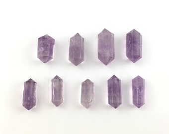Amethyst Cut Double Terminated Crystal Points | Lot of 9