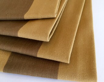 SALE!! Cloth Napkins - Gold and Brown Stripe Cloth Napkins - Set of 4 - Eco Friendly - Fabric Napkins - Gift