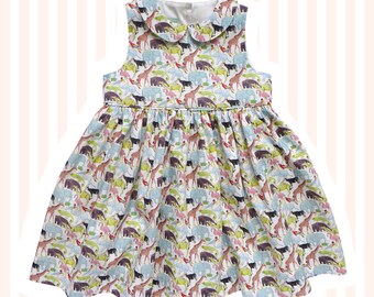 Girls Liberty Print Peter Pan Dress for Baby to 10 years | Queue for the Zoo
