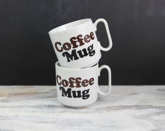 Vintage Porcelain 1970s Coffee Mugs, Made in Japan