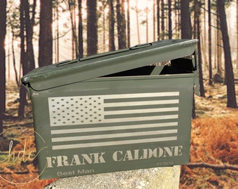 Groomsman ammunition box , ammo box , unique groomsman gifts , hunter ammo box, personalized ammo boxes
