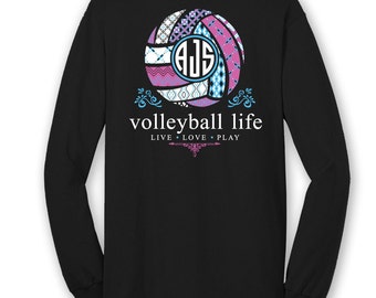 OFFICIAL TM Volleyball Life Custom Monogram Long Sleeve T-Shirt Volleyball Shirt