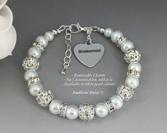 Bridesmaid Jewelry under 20, Bridesmaid Bracelet, Gifts, Bridal Party, Bridesmaid Jewelry, Pearl Bridesmaid Jewelry, Budget Gift for Wedding