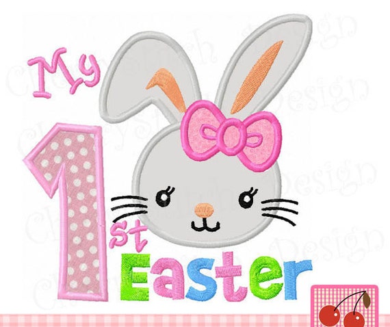My 1st easter bunny machine embroidery design for girls 4x4 My 1st easter bunny machine embroidery design for girls 4x4