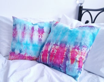 Hippie Cushion Cover x2, Tie Dye Bedding, Hippie Bedding, Boho Pillows Set of Two