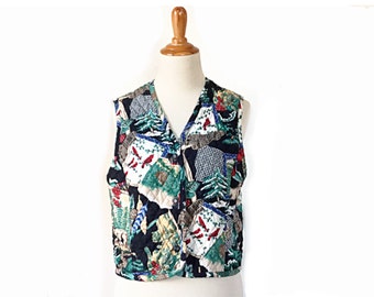 women's kids ugly Christmas vest alternative, vintage Christmas vest, tacky Christmas, small,