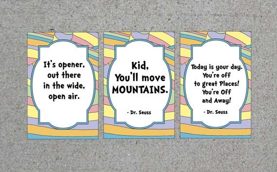 dr seuss oh the places youll go printable quote cards