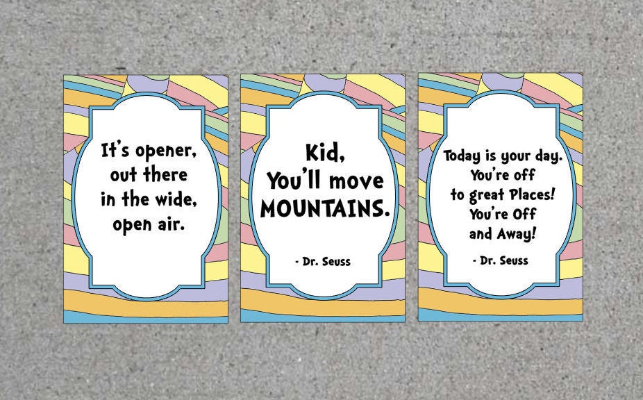 Dr. Seuss Oh The Places You'll Go Printable Quote Cards