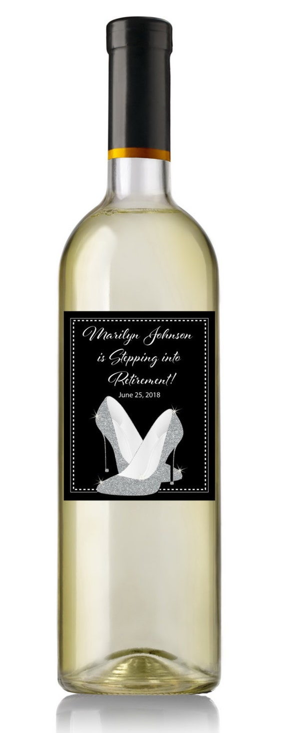 stepping into retirement wine labels personalized retirement wine