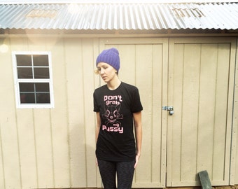 Feminist Shirt. Don't Grab My Pussy Cat Shirt. Not my President. Women's Cat Skull and Crossbones. Hipster Cat. Nasty Woman. Funny Shirts.