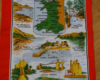 Souvenir Tea Towel Sights of Wales