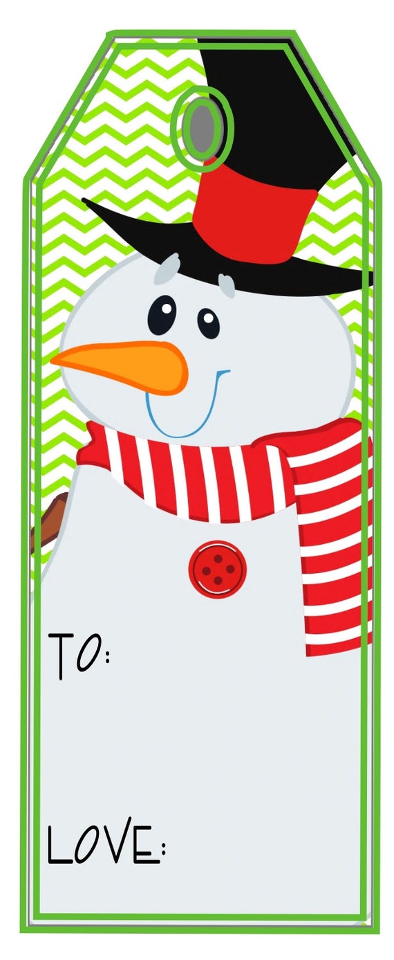 Snowman Gift Tags Christmas Printable Tags Instant