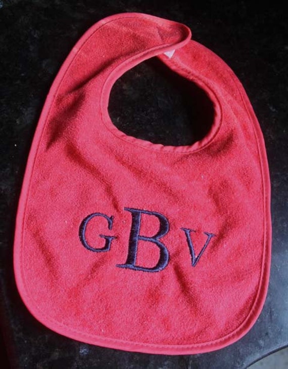 Items Similar To Monogram Bib Embroidered Bib Monogrammed Bib Pvc